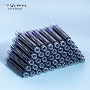 【开学必备】优尚（OASO）钢笔墨囊 毕加索旗下X201 60支量贩装 2.6mm口径 学生钢笔墨水笔墨囊 可替换大包装 蓝色