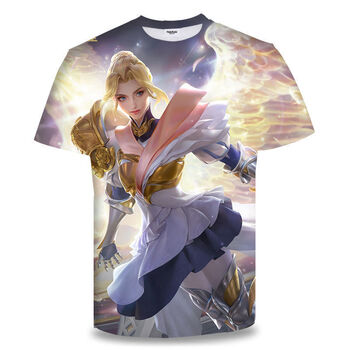 caiyun kali王者荣耀衣服3d印花短袖情侣款马超衣服神威inst恤衫