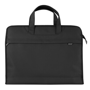 金得利经典直条纹立体手提包 双层隐形拉链男士商务包事务包公事包大容量多层分类收纳袋绅士黑 DC1915