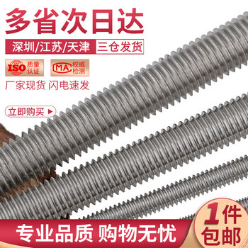 304不锈钢丝杆通丝螺杆全螺纹牙棒细牙反牙英制美制螺丝杆螺柱 不锈钢丝杆 M12*120mm【1支】304材质