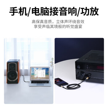绿联3.5mm转6.5mm公对公音频线 手机笔记本电脑音响箱连接线 6.35功放调音台转换线 1.5米40803