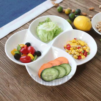 景德镇创意陶瓷拼盘北欧风餐盘分格盘子创意网红盘子拼盘纯白陶瓷健康