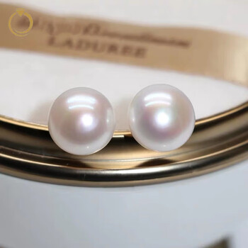 珍珠耳环耳钉白色强光无暇925银耳饰送礼饰品 78mm【图片 价格 品牌