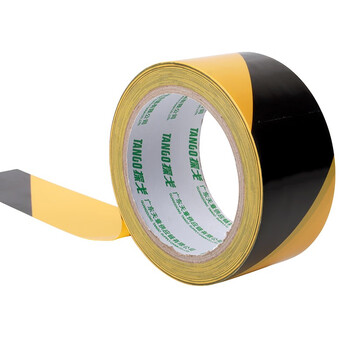 天章 （TANGO）PVC警示胶带黑黄斜纹48mm*23米*6卷装防台风斑马工厂仓库地标线地板地面安全胶带定位标识贴警示