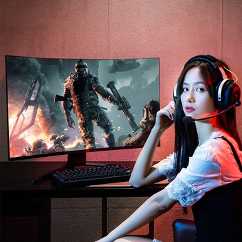 HKC 31.5英寸高清2K 180Hz专业电竞1500R曲面适用PS5游戏吃鸡不闪屏可壁挂液晶台式电脑显示器SG32QC