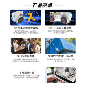 HIKVISION海康威视监控硬盘4TB 西部数据紫盘机械硬盘安防视频录像机监控专用5400转64MB SATA6Gb/秒