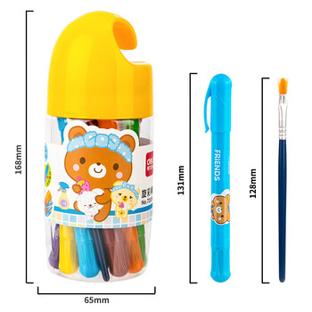 得力（deli）12色水溶性油画棒画笔丝滑蜡笔炫彩棒美术工具彩笔幼儿绘画筒装72054