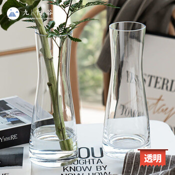 九千谷花瓶花艺 九千谷玻璃花瓶轻奢透明花瓶大号水培富贵竹北欧艺术花瓶摆件花束插花器客厅装饰品透明色5693 行情报价价格评测 京东