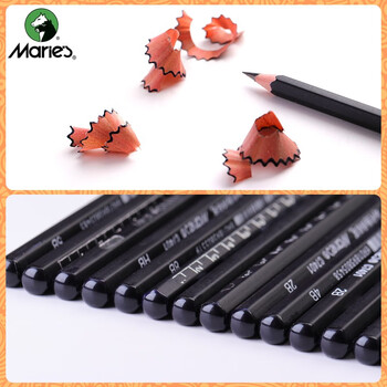 马利(Marie's)素描铅笔套装初学者学生绘画工具铅笔炭笔橡皮美工刀纸擦笔猫头鹰笔帘速写马克笔绘画