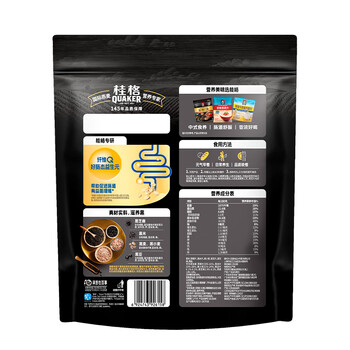 桂格(QUAKER)5黑混合即食燕麦片518克 添加黑芝麻 零添加白砂糖 桂格(QUAKER)5黑混合即食燕麦片518克 添加黑芝麻 零添加白砂糖