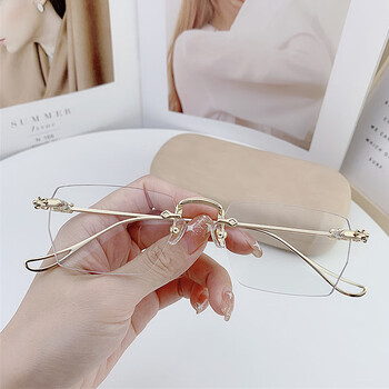 弗恩与加缪 轻pc金丝边无框近视眼镜框男大脸金边斯文败类商务无边框