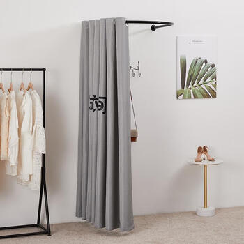 盛洛侠u型试衣杆窗帘店服装店试衣间门帘 试衣帘 试衣圈 更衣室遮光