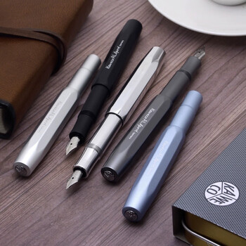 【新春礼物】Kaweco 德国卡维克  德国进口 AL系列 钢笔 铝制系列 书法练字学生礼盒套装 商务男签字笔黑色 EF