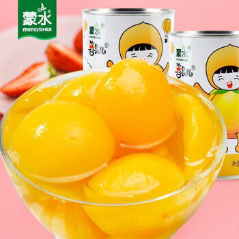蒙水黄桃罐头425×5铁罐精品新包装礼盒快递装整箱商用盒装 糖水黄桃