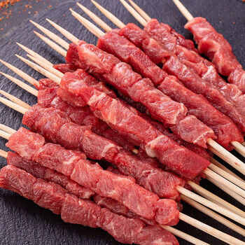 串烧烤肉串食材半成品腌制烧烤串生鲜肉类批发大串 瘦牛肉大串20串