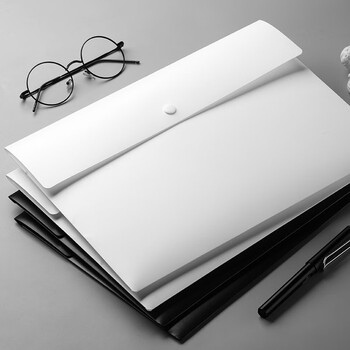 三木(SUNWOOD) A4按扣式文件袋/公文袋/防水资料袋 1个装 白色 MC330