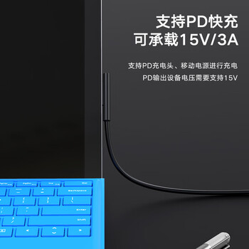 毕亚兹 适用微软Surface充电器线laptop/book/Pro7/6/5/4GO平板电脑PD电源适配器Type-C转磁吸快充线