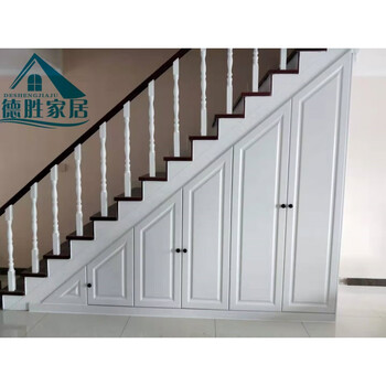 敏谭定制楼梯柜杂物储物柜斜角柜定制楼梯下异形储物柜斜角阁楼柜m2