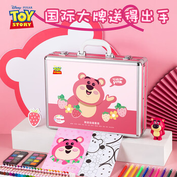 迪士尼（Disney）画笔160件儿童绘画女孩幼儿园小学生绘画礼盒水彩笔画笔女孩生日礼物 草莓熊DM29445T