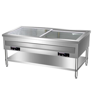 岩立保温售饭台小碗菜浏阳蒸菜台商用暖碟碗透明盖快餐保温菜台 214长