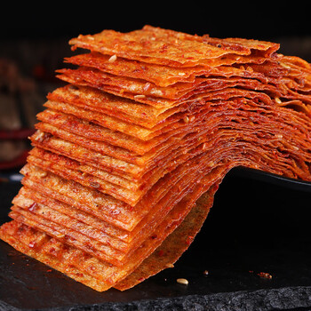 思乡山手撕大辣片辣条小吃湖南麻辣香辣网红零食儿时怀旧辣豆皮豆干