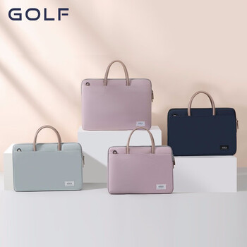 高尔夫（GOLF）电脑包女14英寸手提苹果笔记本华为单肩斜挎包商务公文包女通勤