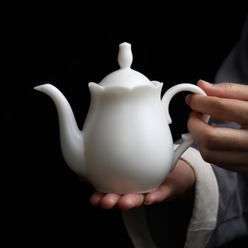 毕方器物（BifongWare） 功夫茶具茶壶美人单壶家用倒茶壶大号德化羊脂白玉瓷礼品泡茶器手工瓷壶 羊脂白玉花茶美人壶1个