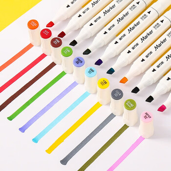 金万年12色马克笔双头套装学生水彩笔绘画彩笔手绘漫画笔设计绘画记号填色笔G-0993(12)-029水彩笔