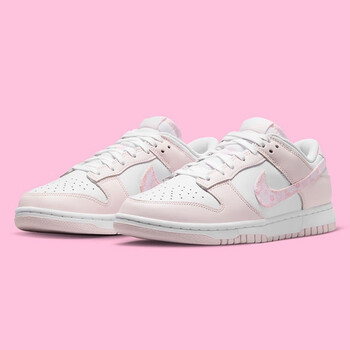 耐克nikenike dunk low 女子 防滑耐磨白粉腰果花低帮休闲板鞋 fd1449