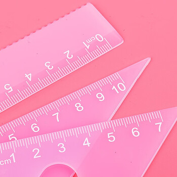 誉禾三角套尺四件套 学生考试绘图尺子套装 波浪边直尺/三角尺/量角器6136粉色 誉禾三角套尺四件套 学生考试绘图尺子套装 波浪边直尺/三角尺/量角器6136粉色