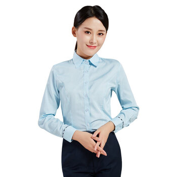 中国邮邮政工作服衬衫湖蓝女长袖邮局工装衬衣储蓄银行邮储工作服春秋