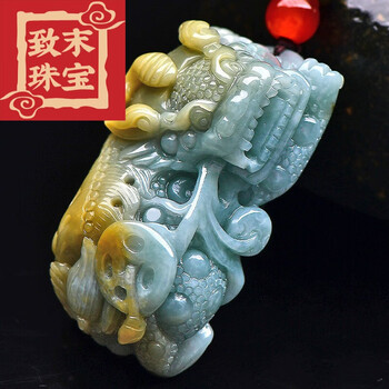 黄翡翠貔貅吊坠图片- 京东