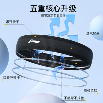 李宁【3条装】发带男运动吸汗头带女止汗带跑步导汗带头巾篮球束发带 李宁【3条装】发带男运动吸汗头带女止汗带跑步导汗带头巾篮球束发带