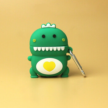 18耳机壳halfsun网易云影巨人蓝牙耳机壳影巨人j18耳机套绿色爱心恐龙