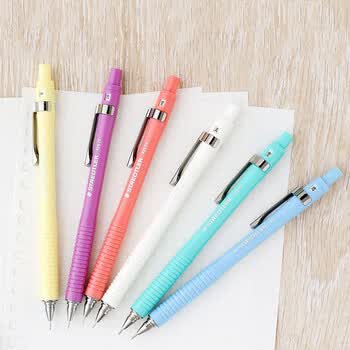 施德楼（STAEDTLER）自动铅笔0.5mm 不易断芯学生活动铅笔文具办公用品铅芯提示窗 92575-05Y黄色