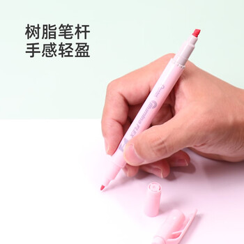 派通（Pentel ）双头淡色荧光笔 马卡龙色系水性记号笔 学生重点标注笔SLW11P 灰色