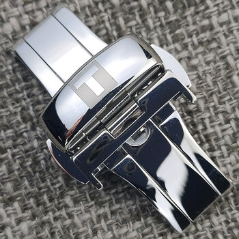 适用天梭皮带蝴蝶扣1853t035精钢卡扣t099手表带双按表扣男女配件