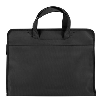 金得利经典直条纹立体手提包 双层隐形拉链男士商务包事务包公事包大容量多层分类收纳袋绅士黑 DC1915