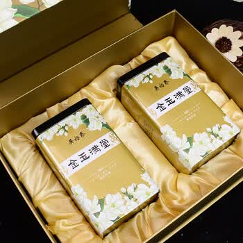 吴裕泰茉莉花茶 茶叶 浓香型特种 金玉满堂礼盒360g/盒 茶礼盒送礼