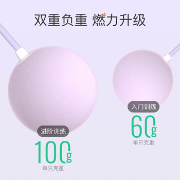 Keep燃脂计数跳绳无绳两用负重成人减肥儿童学生中考训练-紫色三用款