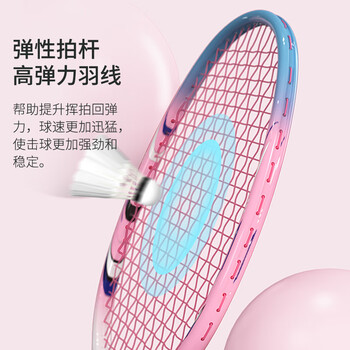 京东京造 超轻6U全碳素羽毛球拍单拍 训练速度型 粉蓝R300S 京东京造 超轻6U全碳素羽毛球拍单拍 训练速度型 粉蓝R300S