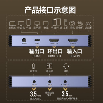 绿联HDMI视频采集卡4K高清采集 适用尼康索尼单反相机Switch/PS5手机/平板电脑摄像机游戏直播伴侣录制 绿联HDMI视频采集卡4K高清采集 适用尼康索尼单反相机Switch/PS5手机/平板电脑摄像机游戏直播伴侣录制
