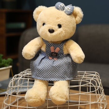迷铭乐呆萌可可熊公仔情侣熊毛绒玩具穿衣裙子泰迪熊布娃娃儿童玩偶