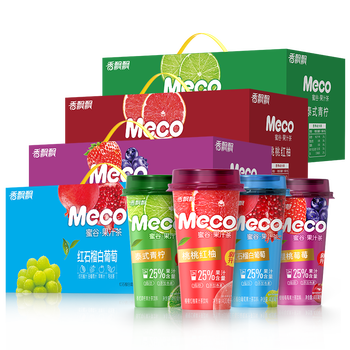 香飘飘【散杯】meco蜜谷·果汁茶饮料散装 红石榴白葡萄2杯 樱桃莓莓2