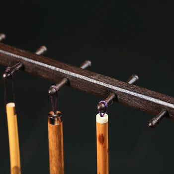 弘梅鸡翅木笔挂毛笔架 学生初学者可拆卸实木毛笔笔挂12针 文房四宝毛笔架