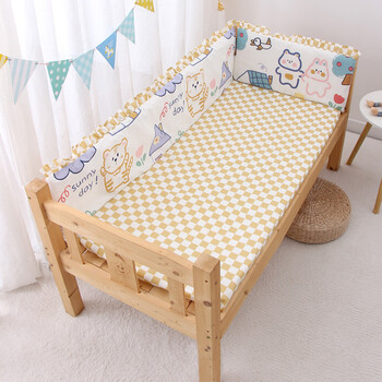 防撞床围婴儿床床围软包防撞透气纯棉学生拼接床床围栏挡布三面可拆洗