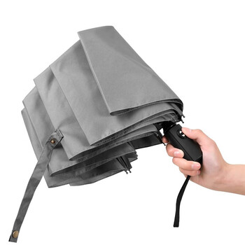 C'mon 全自动雨伞三折大号防风加固男士商务折叠自动伞 迷雾灰