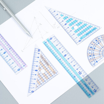 国誉(KOKUYO)学生考试绘图测量套尺(15cm直尺+三角尺*2+量角器)尺子套装 GY-GBA501 国誉(KOKUYO)学生考试绘图测量套尺(15cm直尺+三角尺*2+量角器)尺子套装 GY-GBA501