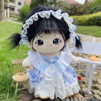 懵牙棉花娃娃公仔女20cm厘米裸娃衣服人形玩偶毛绒小女孩生日礼品