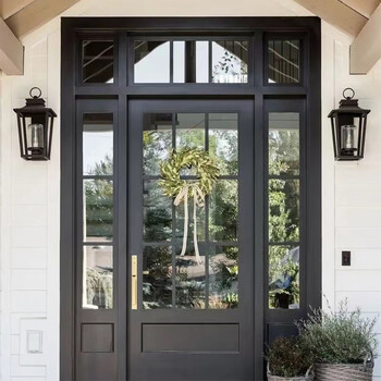 德骊嘉别墅大门双开子母门农村入户门玻璃防盗门家用乡村智能进户